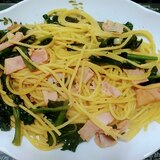 ほうれん草とハムの和風パスタ